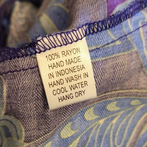 Vintage Y2K Margarita Flowy Floral Dress Size M Blue Purple Boho Fairy Asymm - Picture 8 of 10